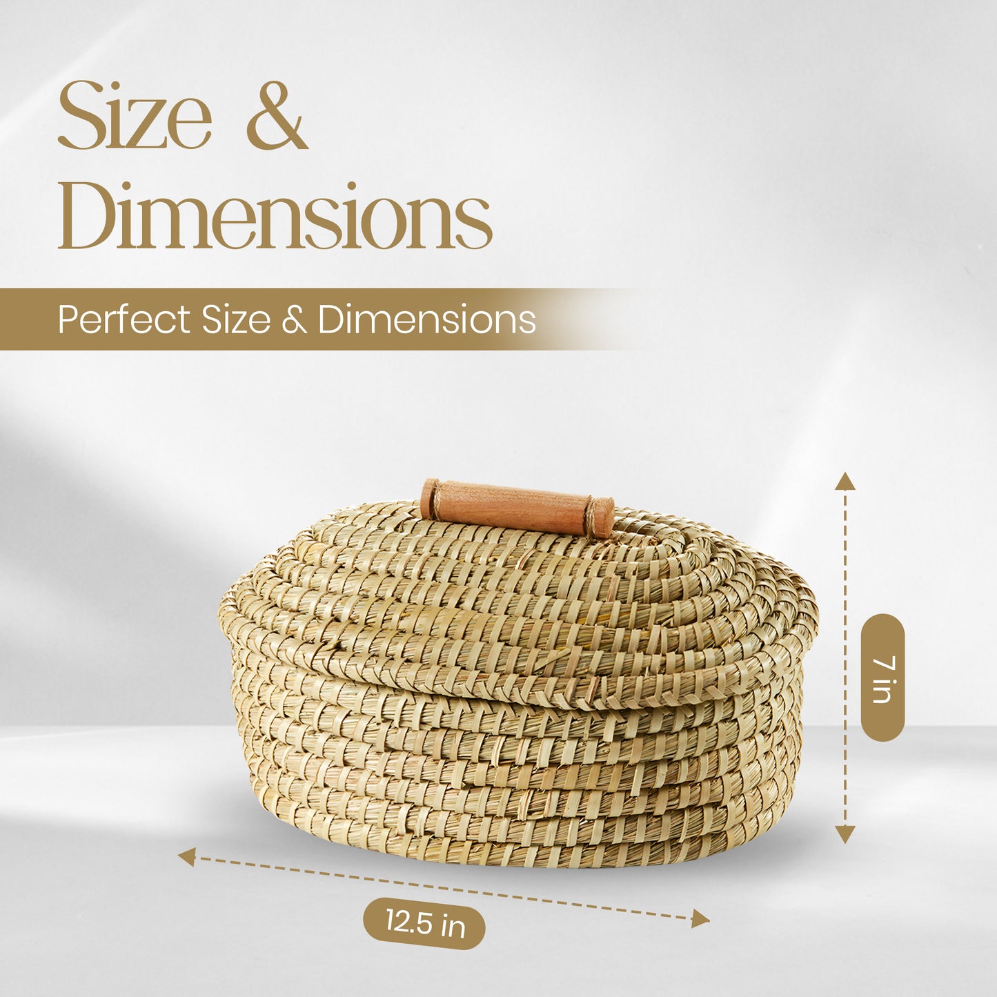 Breadwarmer Lidded Double Vine. 100% Handmade Palm.
