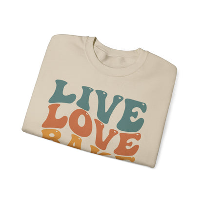 Live Love Bake Unisex Crewneck Sweatshirt - Cozy & Inspirational Baking Apparel