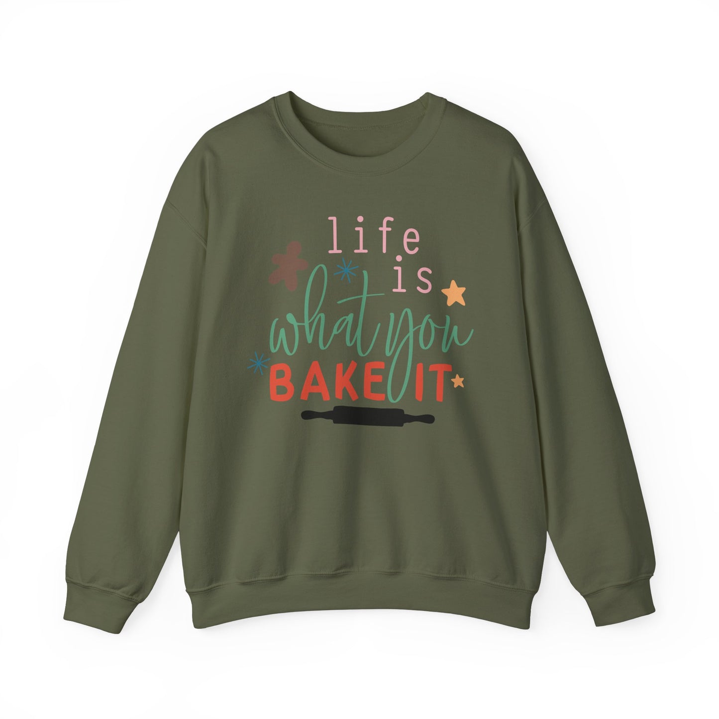 Life Is What You Bake It Unisex Crewneck Sweatshirt - Cozy Baking Apparel for Food Lovers