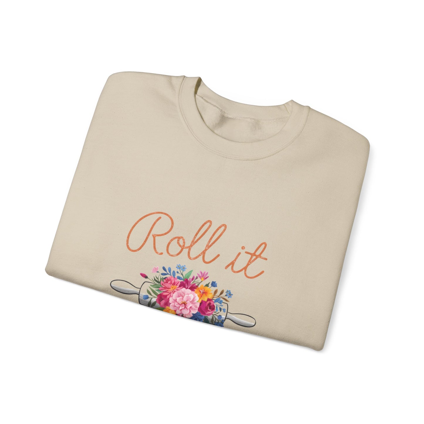 Roll It With Love Unisex Crewneck Sweatshirt - Cozy & Stylish Apparel for Baking Enthusiasts