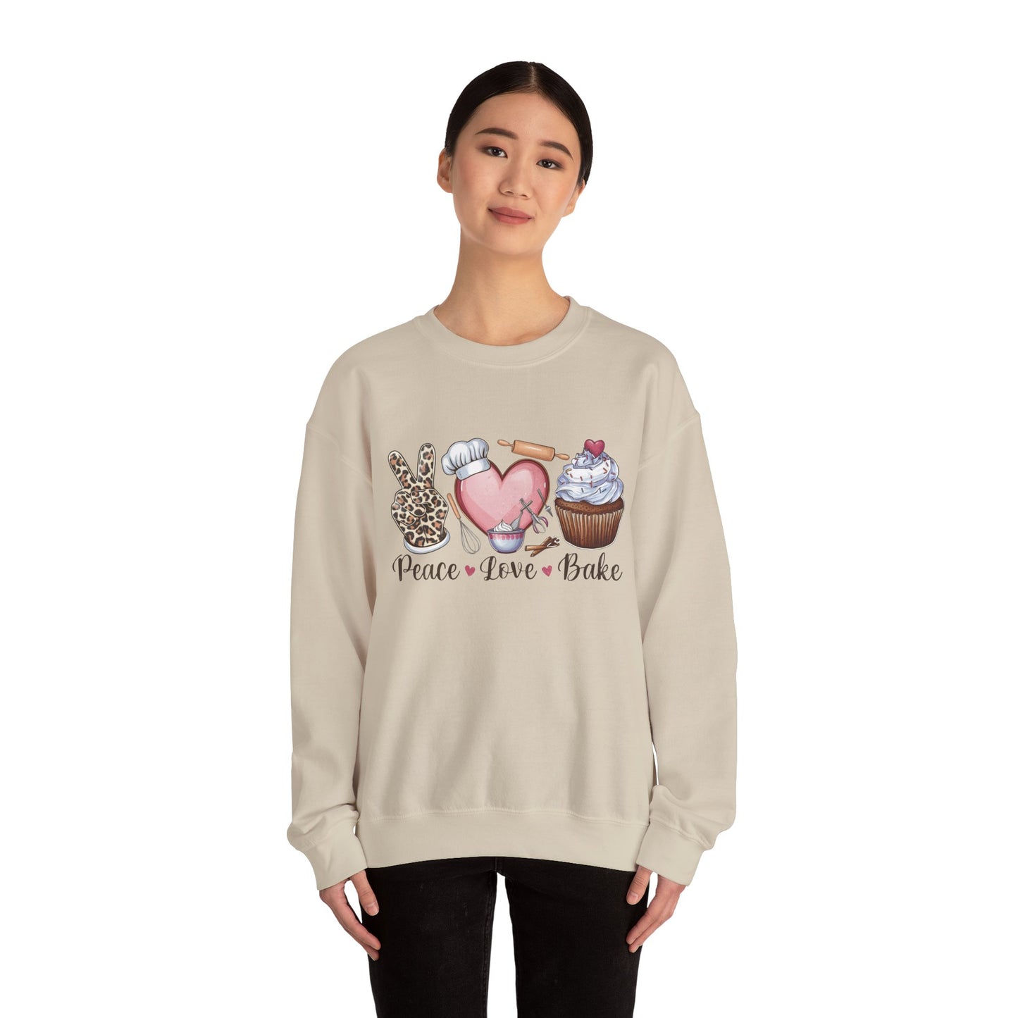 Peace Love Bake Crewneck Sweatshirt