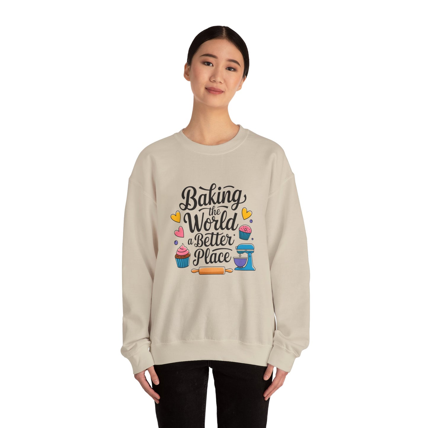 Baking Crewneck Sweatshirt - "Baking the World a Better Place"