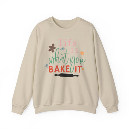 Life Is What You Bake It Unisex Crewneck Sweatshirt - Cozy Baking Apparel for Food Lovers