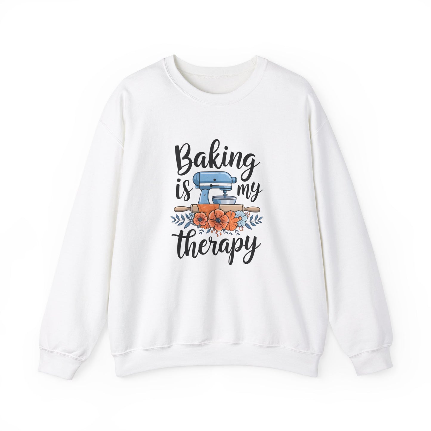 Baking is My Therapy Unisex Crewneck Sweatshirt - Cozy & Inspirational Gift for Bakers