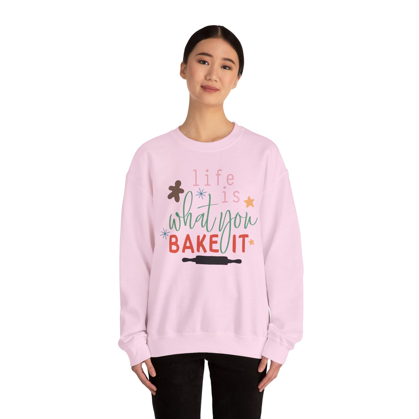 Life Is What You Bake It Unisex Crewneck Sweatshirt - Cozy Baking Apparel for Food Lovers