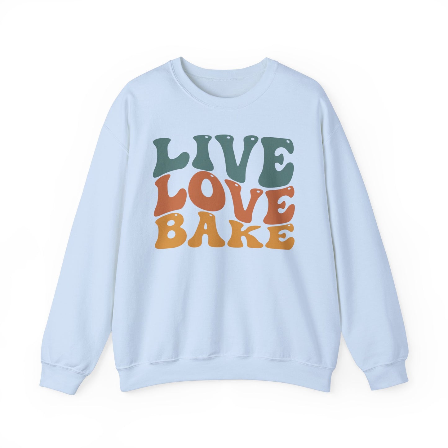 Live Love Bake Unisex Crewneck Sweatshirt - Cozy & Inspirational Baking Apparel