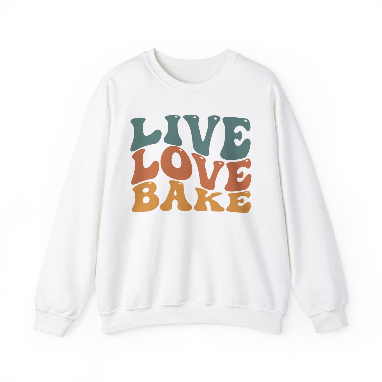 Live Love Bake Unisex Crewneck Sweatshirt - Cozy & Inspirational Baking Apparel