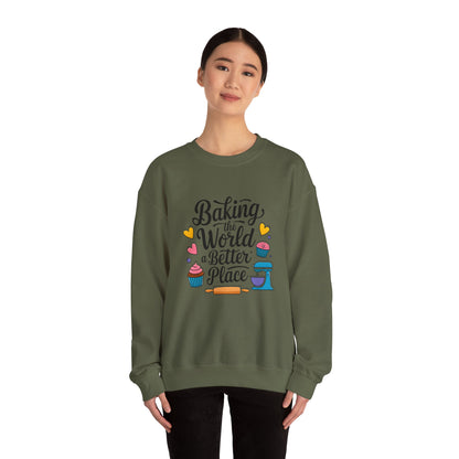 Baking Crewneck Sweatshirt - "Baking the World a Better Place"