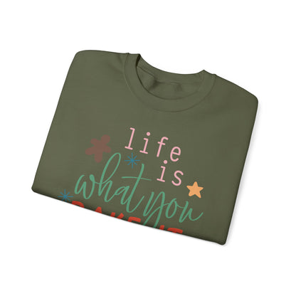 Life Is What You Bake It Unisex Crewneck Sweatshirt - Cozy Baking Apparel for Food Lovers