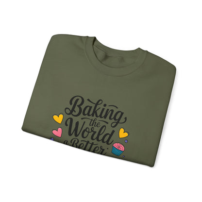 Baking Crewneck Sweatshirt - "Baking the World a Better Place"