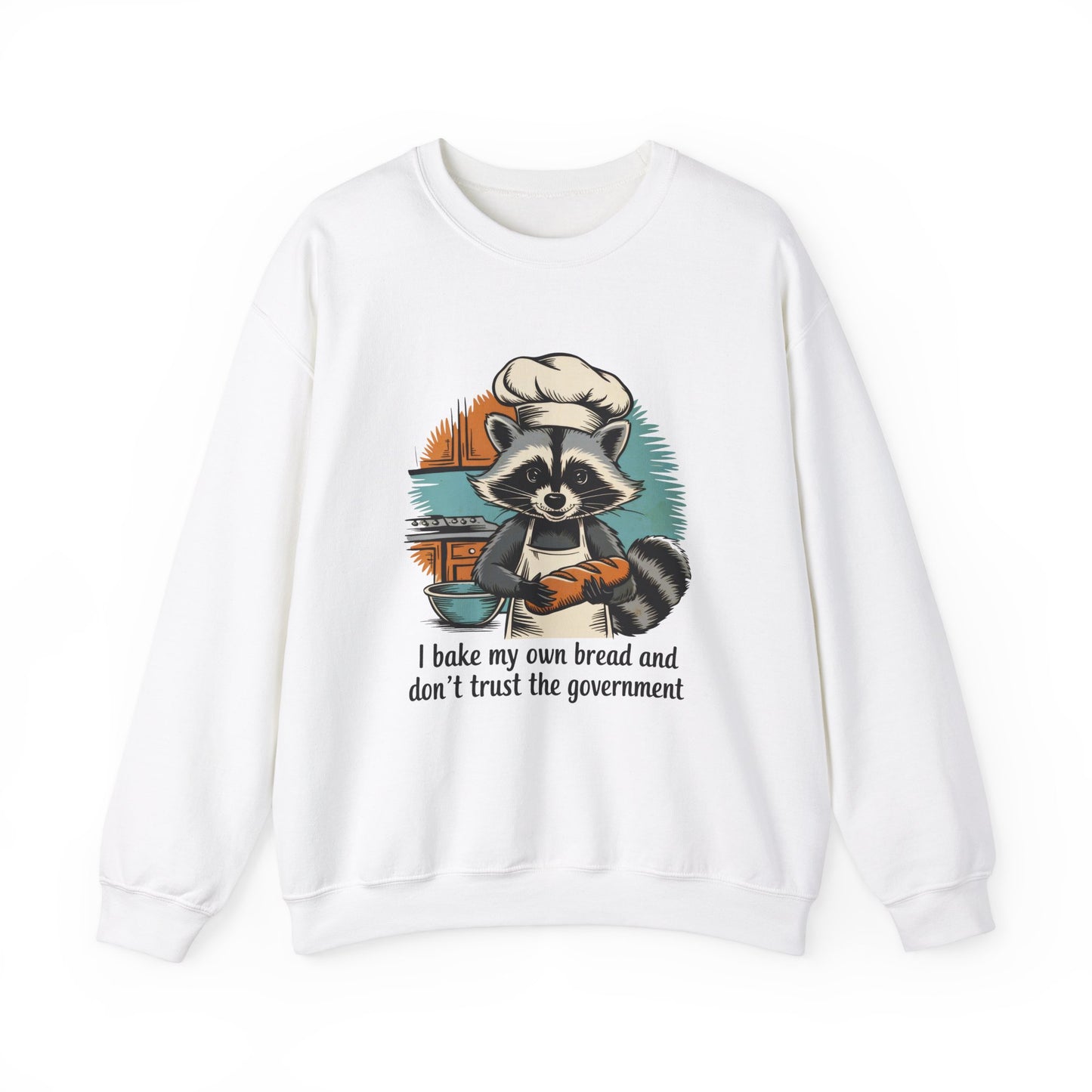 Funny Raccoon Chef Sweatshirt - I Bake My Own Bread