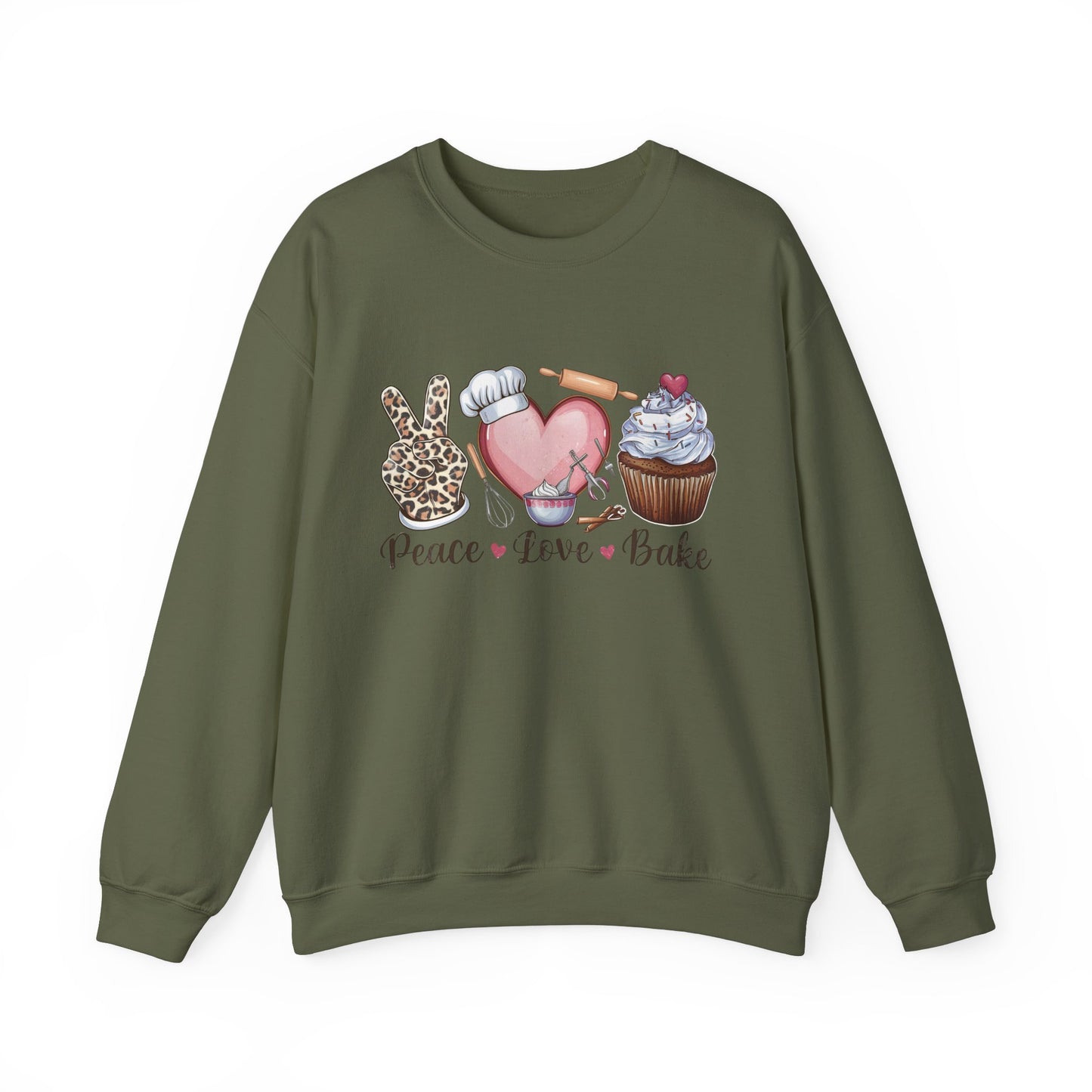 Peace Love Bake Crewneck Sweatshirt