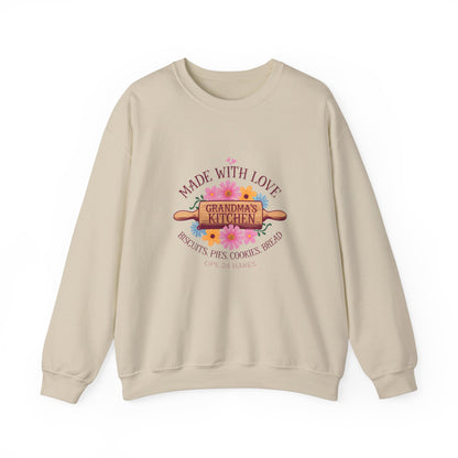 Grandma's Kitchen Crewneck Sweatshirt - Made with Love, Baking Gifts for Home Chefs