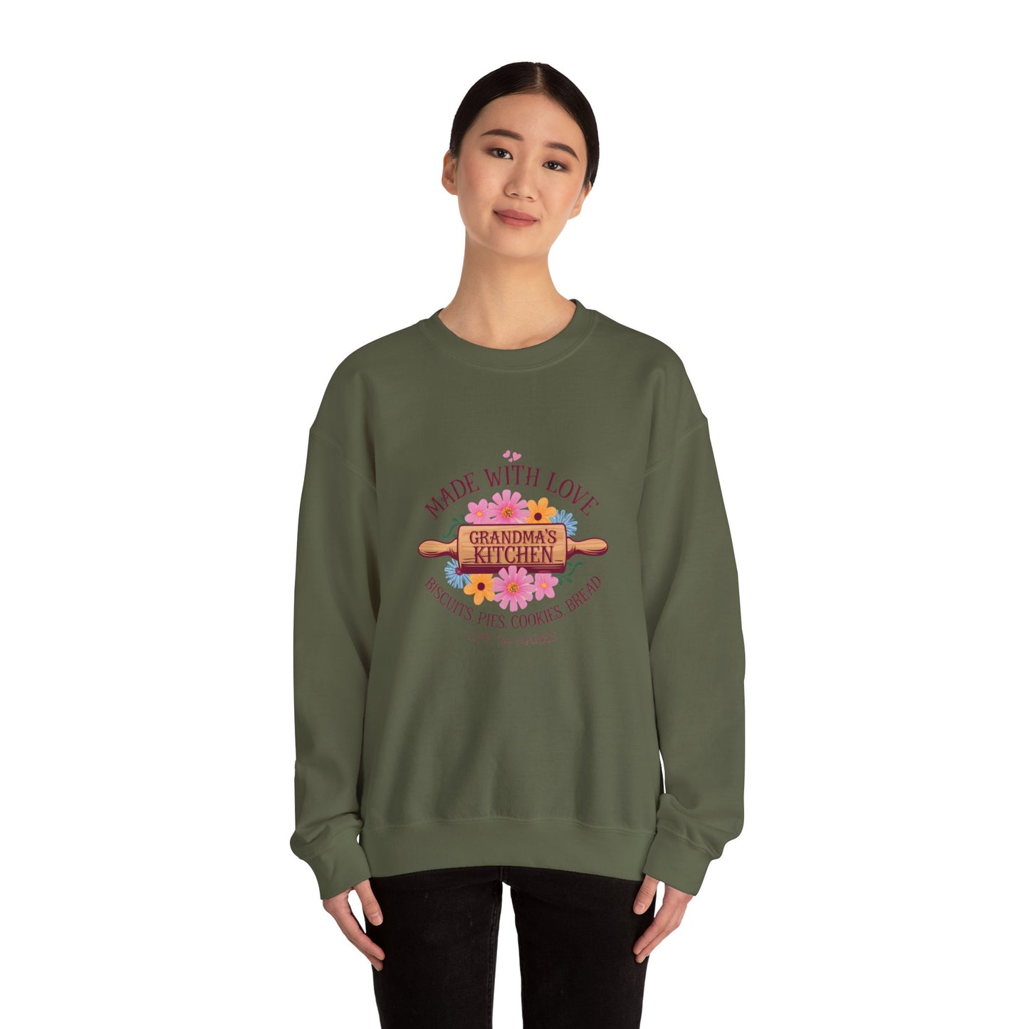 Grandma's Kitchen Crewneck Sweatshirt - Made with Love, Baking Gifts for Home Chefs