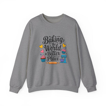 Baking Crewneck Sweatshirt - "Baking the World a Better Place"