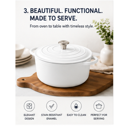 Premium Enameled Cast Iron Dutch Oven – Durable, Versatile & Beautiful