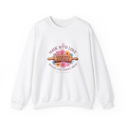 Grandma's Kitchen Crewneck Sweatshirt - Made with Love, Baking Gifts for Home Chefs