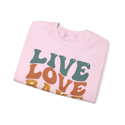 Live Love Bake Unisex Crewneck Sweatshirt - Cozy & Inspirational Baking Apparel