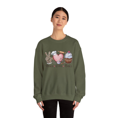 Peace Love Bake Crewneck Sweatshirt