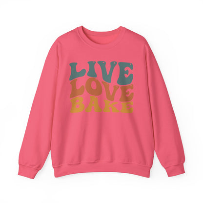 Live Love Bake Unisex Crewneck Sweatshirt - Cozy & Inspirational Baking Apparel