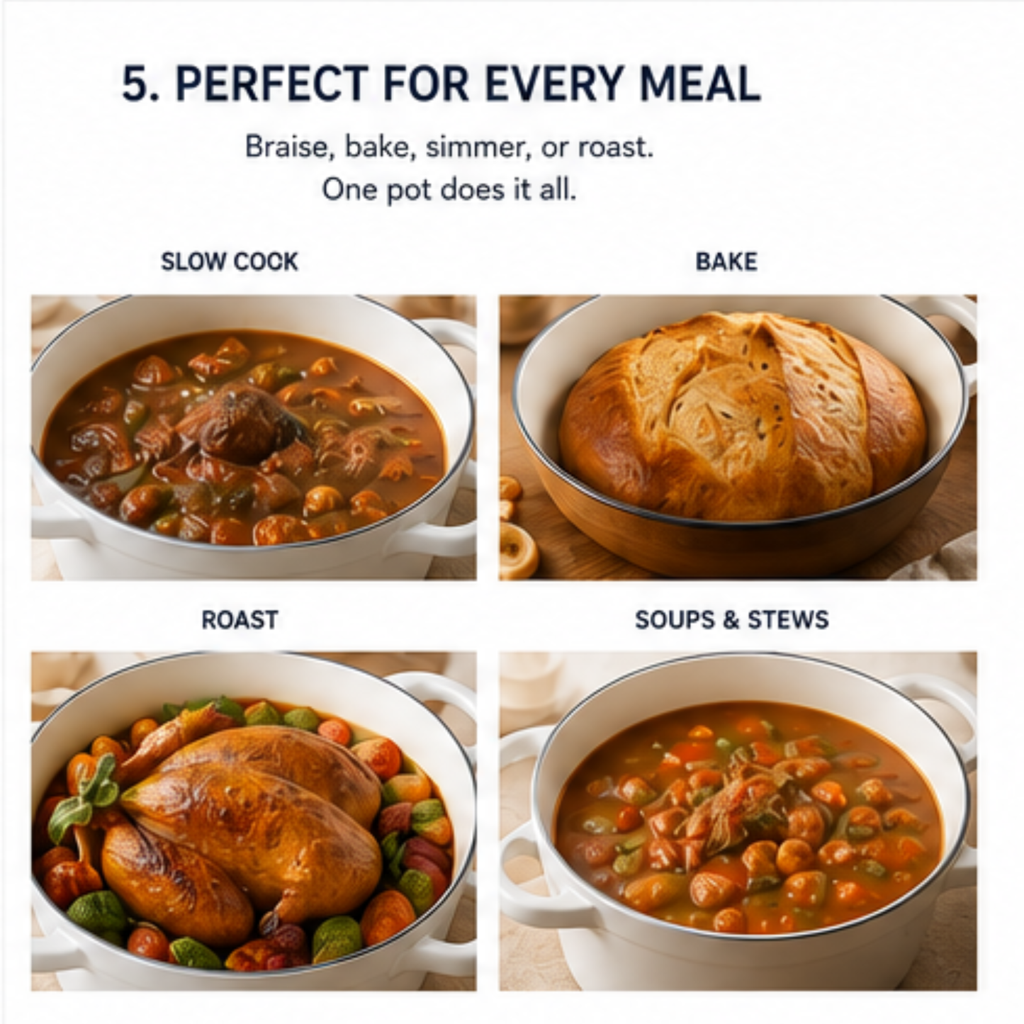 Premium Enameled Cast Iron Dutch Oven – Durable, Versatile & Beautiful