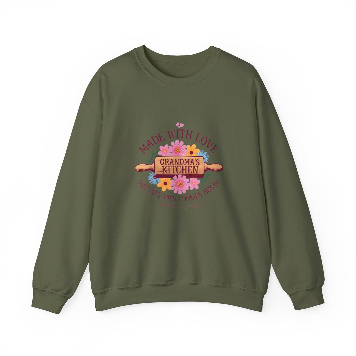 Grandma's Kitchen Crewneck Sweatshirt - Made with Love, Baking Gifts for Home Chefs