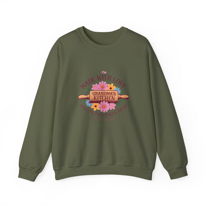 Grandma's Kitchen Crewneck Sweatshirt - Made with Love, Baking Gifts for Home Chefs