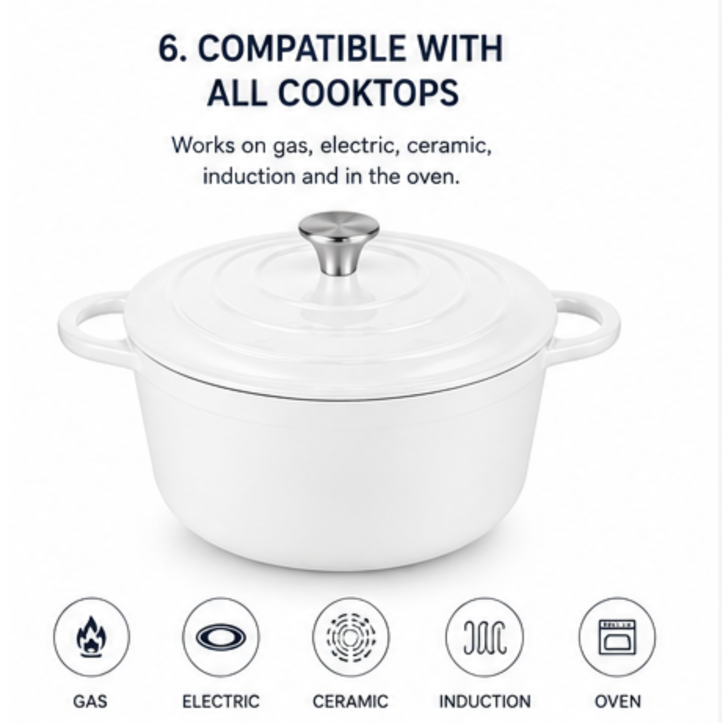 Premium Enameled Cast Iron Dutch Oven – Durable, Versatile & Beautiful