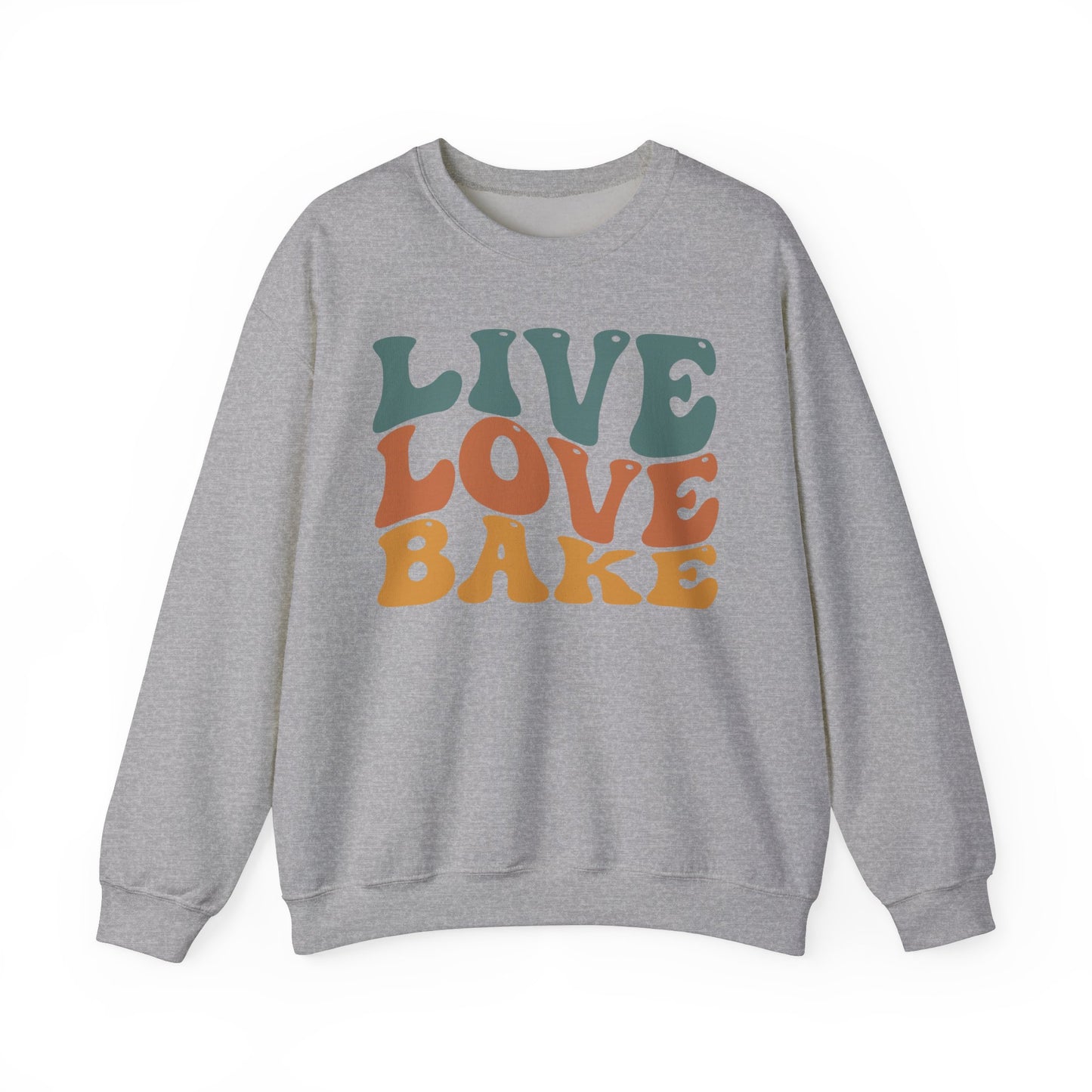 Live Love Bake Unisex Crewneck Sweatshirt - Cozy & Inspirational Baking Apparel