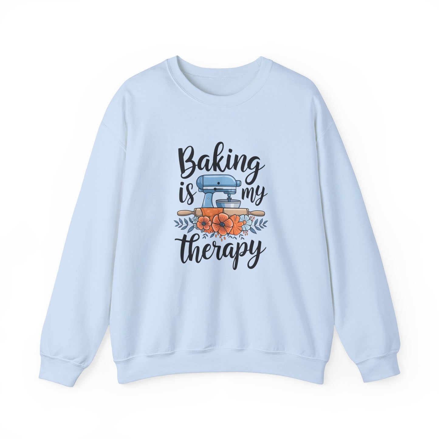 Baking is My Therapy Unisex Crewneck Sweatshirt - Cozy & Inspirational Gift for Bakers