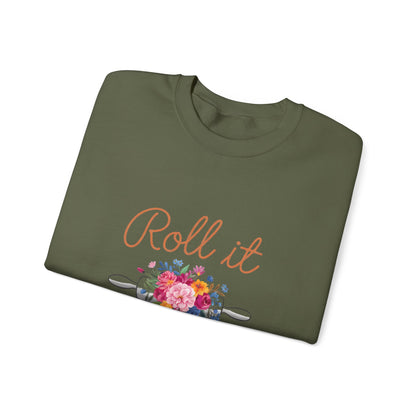 Roll It With Love Unisex Crewneck Sweatshirt - Cozy & Stylish Apparel for Baking Enthusiasts