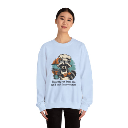 Funny Raccoon Chef Sweatshirt - I Bake My Own Bread