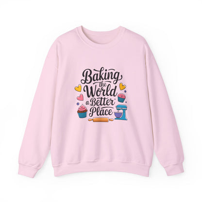 Baking Crewneck Sweatshirt - "Baking the World a Better Place"