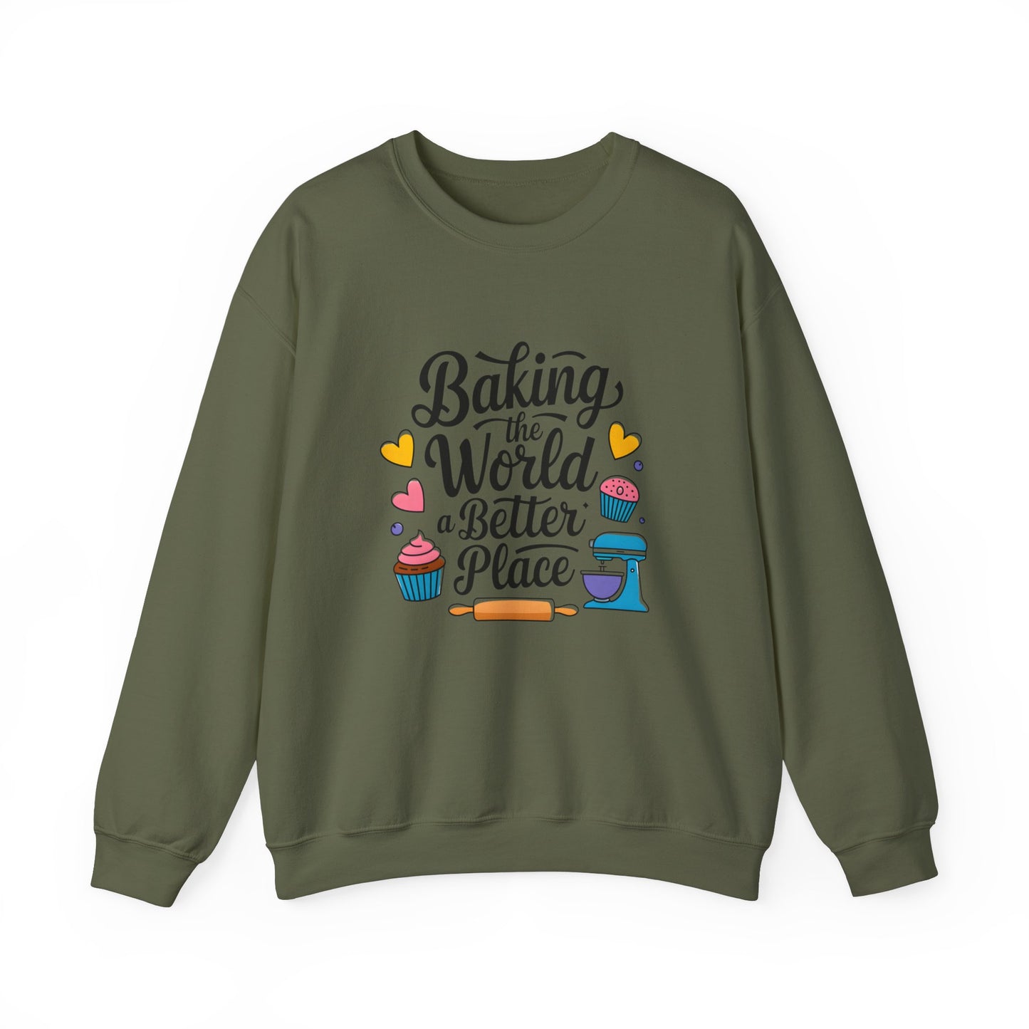 Baking Crewneck Sweatshirt - "Baking the World a Better Place"