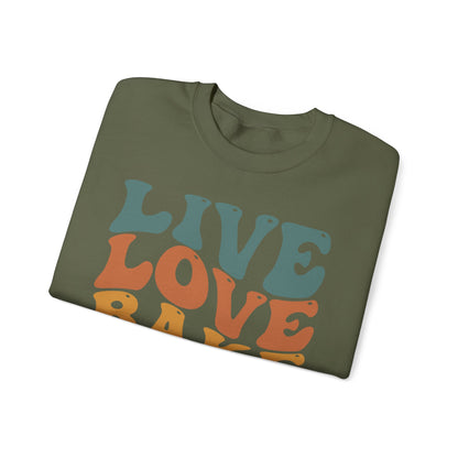 Live Love Bake Unisex Crewneck Sweatshirt - Cozy & Inspirational Baking Apparel