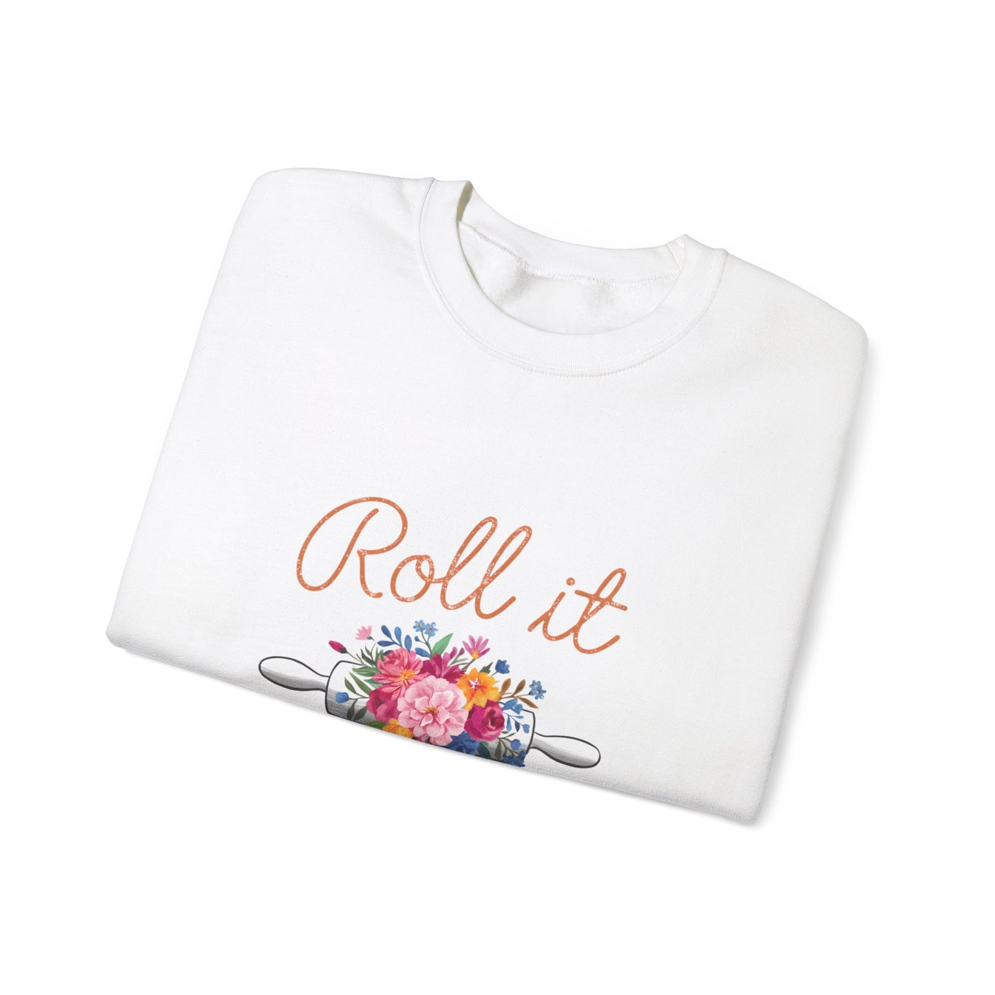 Roll It With Love Unisex Crewneck Sweatshirt - Cozy & Stylish Apparel for Baking Enthusiasts