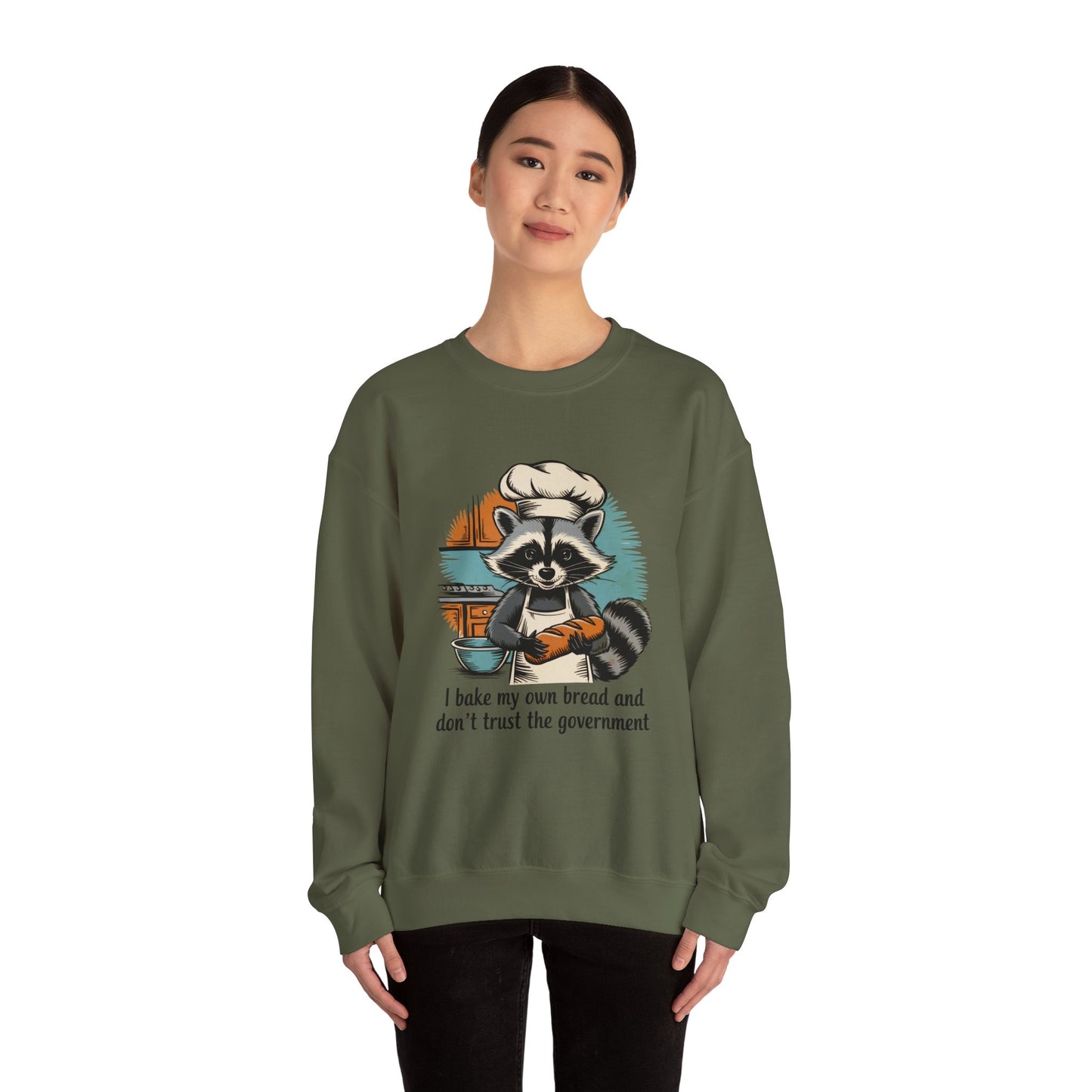 Funny Raccoon Chef Sweatshirt - I Bake My Own Bread