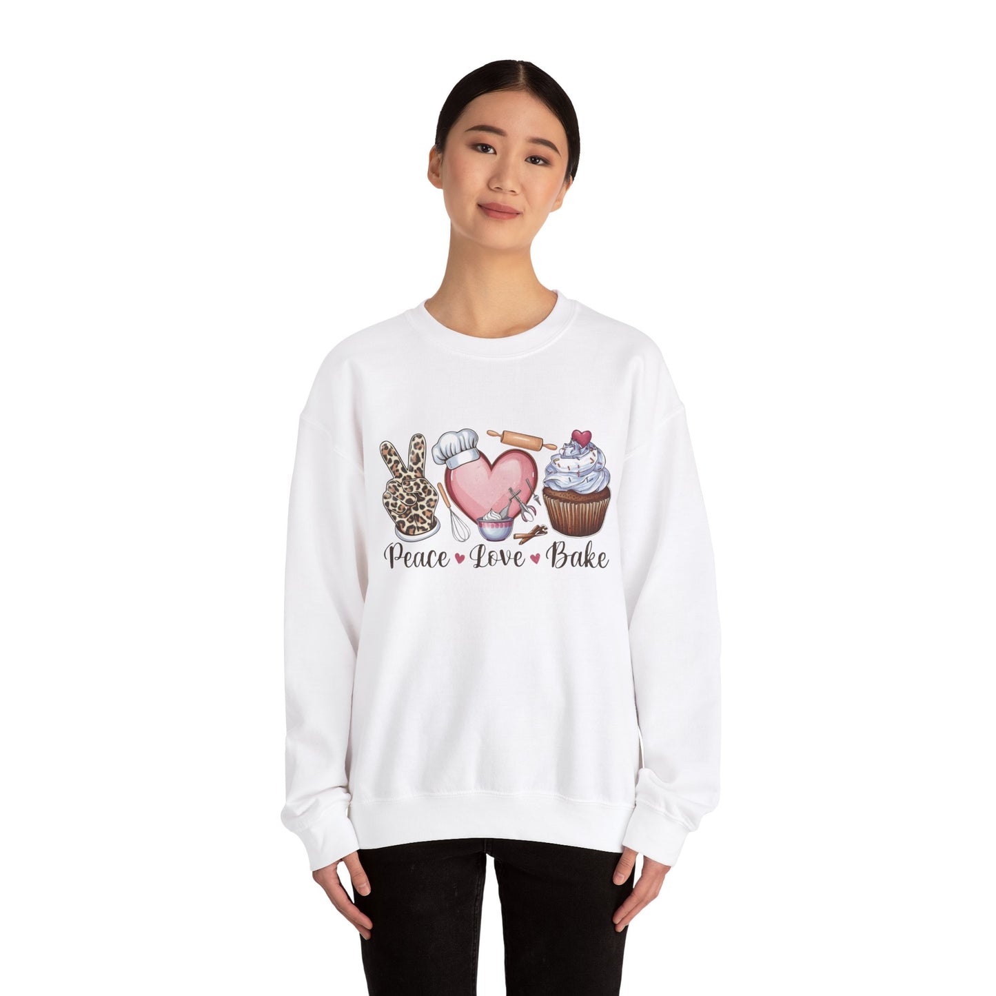 Peace Love Bake Crewneck Sweatshirt