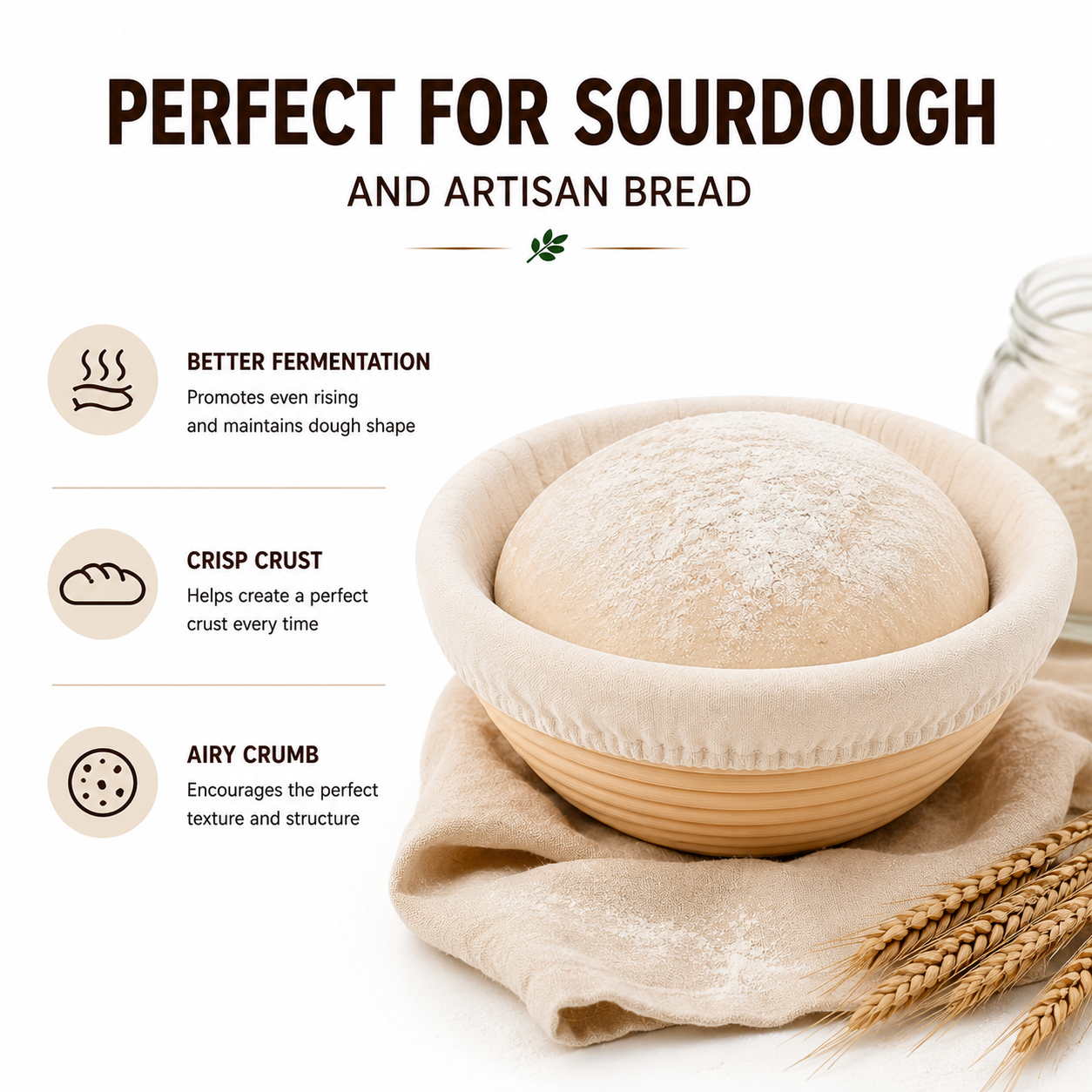6 Pack 5-Inch Banneton Bread Proofing Baskets with Cotton Liners – Natural Rattan Sourdough Proofing Bowls for Artisan Bread Baking