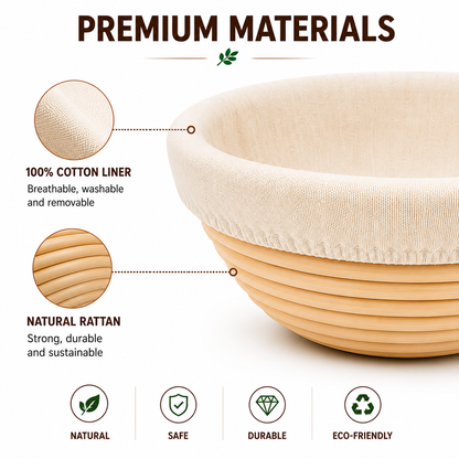 6 Pack 5-Inch Banneton Bread Proofing Baskets with Cotton Liners – Natural Rattan Sourdough Proofing Bowls for Artisan Bread Baking