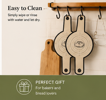 Bread Sling for Dutch Oven Baking - Set of 2 Non-Stick Silicone Baking Mats with Handles | Heat Resistant Sourdough Transfer Mat with Size Guide Rings | Fits 9"-12" Round Dutch Ovens