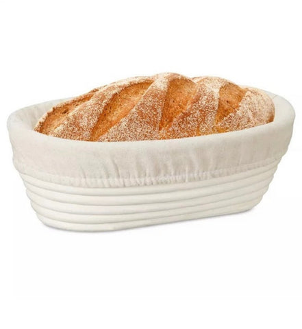 9 Inch Oval Banneton Proofing Basket Rattan Bread Baskets. Handmade Rattan Bowl With liner 100% Natural , Artisan Bread.
